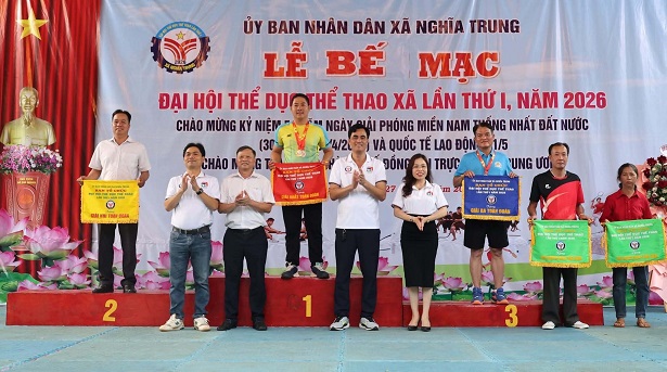 TRƯỜNG THPT LÊ QUÝ ĐÔN: ĐẠT GIẢI NHẤT TOÀN ĐOÀN TẠI ĐẠI HỘI THỂ DỤC THỂ THAO XÃ NGHĨA TRUNG LẦN THỨ I, NĂM 2026